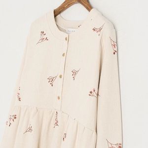 Olive Clothing Floral Embroidery Dress